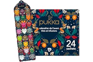 Pukka Calendrier de l'Avent 2024 Thé Vert et Infusions, Idée cadeau pour Homme et Femme, Sélection de Thés Bio, Ingrédients Biologiques, 24 Sachets de Thé