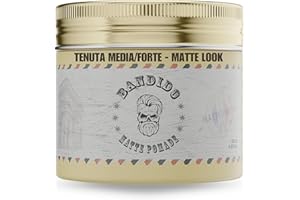 Bandido Matte Finish Pomade 125 ML | Cera Capelli Uomo Water-Based | Tenuta Media Con Controllo Flessibile | Finitura 100% Opaca | Profumo Legno (Wood) | Rimodellabile E Facile Da Lavare