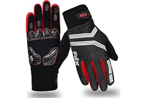 FDX Full Finger Winter Cycling Gloves - Warm Windproof, Mountain Bike Gloves Anti-Slip Padded Palm, Touchscreen, Breathable, Water Resistant MTB Racing and Running Mitts for Men Women