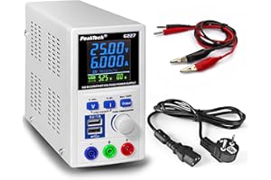 ‎PEAKTECH PeakTech P 6227 – DC Labornetzteil 0-60V/0-6 A LCD Anzeige, Labor Netzgerät inkl. 2x USB Port, Netzteil mit regelbarer Ausgangsspannung, Labornetzgerät Betriebsspannung 115-240V AC 50-60Hz EN 61010-1