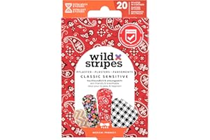 ‎WILD STRIPES Wild Stripes Pflaster Set I Fingerpflaster I Classic Sensitive Fashion I Pflaster Sensitiv Hautfreundlich I Wundpflaster I 24h Schutz I Stylisch I 20 Stück
