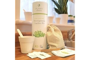 Plant theory Grow Your Own Kit Gift Set & Vegan Compost 5 Biodegradable Pots & 100% Plastic Free 28cm (Microgreens Kit)