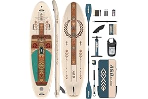 A&BBOARD 335cm x 88cm Stand Up Paddle Boards gonfiabile con accessori SUP Premium, pompa a doppia azione, zaino, design ampio e stabile, giovani e adulti