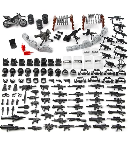 BrickArms Modern Combat Waffenset V2 – 14 Waffen Für Minifiguren, Kompatibel Mit Klemmbaustein-Figuren