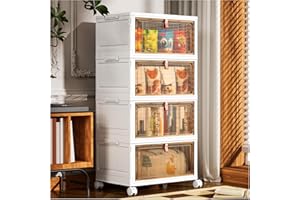 PurKeep Aufbewahrungsbox mit Deckel - 28L*4 plastikbox mit deckel, Kisten Aufbewahrung mit Deckel, klappbox, Faltbare Aufbewahrungsbehälter für Haus und Büro, weiß, 4 Packungen