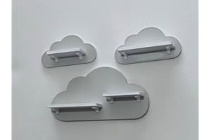 PsGreen Set of 3 Clouds Light Grey Suitable for Toniebox Tonie Figures
