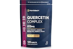 HORBÄACH Quercetine Complex | 120 Gélules Vegan | Complément Alimentaire Avec Quercétine Bromelaine Vitamine C | Dose Èlevée | Quercetin Bromelain Vitamin C | par Horbaach