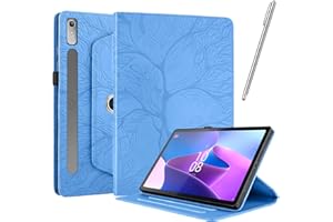 Netany Funda para Lenovo Tab P11 Pro (2Nd Gen, 11.2 Pulgada 2022) con lápiz Capacitivo, Piel sintética con Tapa función Atril Soporte para lápiz Árbol de La Vida Funda - Azul