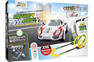 Darda- Porsche Loops, Piste Automobile d'env. 6,90 m, avec 4 loopings, 1 Courbe raide et 1 Voiture de Course, Jeux pour Enfants à partir de 5 Ans, 50255, Mission 4 Boucles