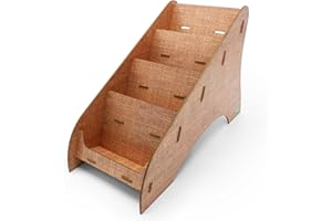 ‎STABLECO stableco 1x ökologischer Prospektständer DIN A6 horizontal mit 4 Fach stabiler Flyerständer im natural Design No Plastic! Just Paper! nachhaltiger Prospekthalter, Postkartenständer schnell aufzubauen