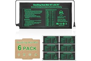 HYDGOOHO Seedling Heat Mat 53 x 25 cm-6 Pack,Waterproof Heat Mat for Seed Starting,Plant Heating Mats for Seedling Germination,Hydroponic Reptile