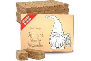ZündZwerge 128 Anzündwürfel - fire Starter - Holz Wachs - Kaminanzünder - Grillanzünder - Ofenanzünder - Anzünder - Anzündhilfe - Würfelanzünder Feueranzünder - fire Cube - Würfel Grillkohleanzünder