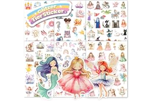 ‎HONGMA Hongma Märchen Glitzer Sticker mit Glitzereffekt 6pcs Über 150 Motiv Glitzersticker Feen Aufkleber Holografische für Kinder Mädchen Scrapbooking Fotoalbum Geschenke (Nicht Reflektierend)