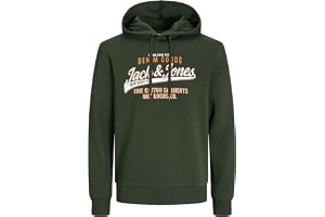 Jack & Jones Huvtröja för män, plusstorlek, logotyp, huvtröja