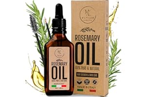 MATILAB Olio di Rosmarino per Capelli, Stimola la Crescita e Previene la Caduta, Rinforzante con Lino e Biotina, Nutre il Cuoio Capelluto Secco, Infoltisce Ciglia e Sopracciglia, Made in Italy 100%