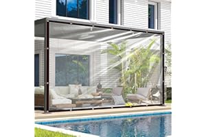 ‎VTEYEYA Plane Wasserdicht mit Ösen 2x3 Abdeckplane Transparent Durchsichtige Plastikfolie für Regenschutz & Winter Isolierung, Folie für Gewächshaus Außenbereich Garten Terrasse & Balkon Wetterfest