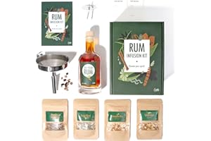 Rum Infusion Kit by Craftly | Natural Botanicals for Homemade Cocktails | Great Gift for Christmas, Wedding, Birthday, Valentine’s Day, Retirement | Gift Ideas for Men & Women l Spices & Bottle
