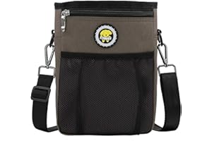 FTTOUUY Sac Friandise pour Chien, Pochette pour Chien de Dressage avec Bandoulière Réglable, Sac de Dressage de Friandises pour Friandises, Jouets pour Animaux de Compagnie et Accessoires de Dressage(Marron)