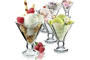 KADAX Zestaw szklanek do lodów, miseczki do lodów, deserów, owoców, przystawek, koktajli, deserów, lodów (6, 200 ml)