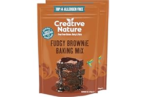 Gluten Free Cake Mix | Creative Nature Vegan Brownie Mix | Nut Free, Dairy Free Baking Mix | Top 14 Allergen Free | 2 Pack