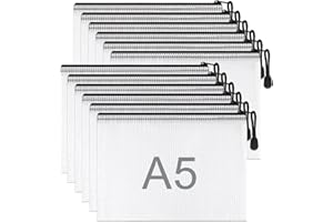 ‎UMRIOX Umriox 12 Stück Dokumententasche A5 Recycling,wasserdichte Dokumententasche Reissverschluss, Datei Tasche Kunststoff für Bürobedarf, Dokumente, Papier, Prüfungsblatt, Schreibwaren, Kosmetik, Reisen