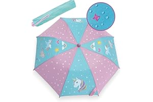 HECKBO Magique enfants parapluie aux couleurs changeantes - La couleur change sous la pluie - parapluie pliant pour garçons et filles