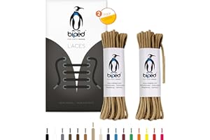 biped LACES Lot de 2 paires de lacets ronds en coton 2 mm Z2900 (beige, 45 cm)