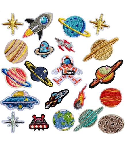 Toppa Ricamata A Razzo/spaceship 4,5x8,6 Cm - Applicabile Con Ferro Da Stiro O Cucitura, Per Abbigliamento Fai Da Te - 2