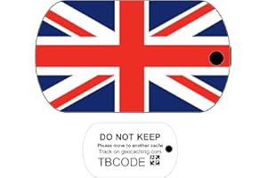 AllCachedUp UK Flag Tag Geocaching Travel Bug - UK Flag Trackable