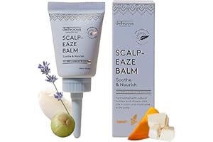 Delhicious Dry Itchy Scalp Treatment Moisturiser Balm - Amla Hair Oil, Shea Butter & Mango Butter - Scalp-Eaze - Psoriasis Scalp Treatment, Dry Scalp Serum - SLS Free, Natural, Vegan, Ayurveda - 65ml
