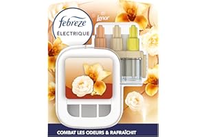 Febreze 3Volution Souffle Précieux Kit De Démarrage Diffuseur Électrique, Prise + Recharge de 20ml, 3 Parfums en Alternance, Combat les Odeurs en Continu, Jusqu'à 90 Jours