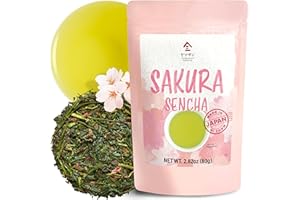 ‎YAMASAN KYOTO UJI YAMASAN KYOTO UJI Japanischer grüner mit Kirschblütengeschmack, eine wohlschmeckende Mischung aus grünem Tee, Kirschblüten und Kirschblättern, ein natürlicher Tee auf pflanzlicher Basis (80 g)