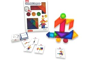 JUEGACONMIGO KEBO Tangram Magnético 3D. Juego Educativo, Rompecabezas con 14 bloques de construcción y 54 retos a conseguir. (Extended)
