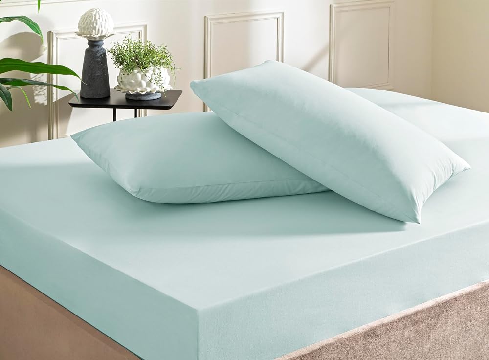 Taç Color Dreams Ranforce King Size Fitted Çarşaf Seti Mavi