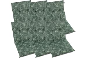 ‎BURI BURI 6X Gartenstuhlauflagen Niedriglehner 92,5x47cm I extra 8cm Dicke Komfort Sitzauflagen I Made in Europe I Stuhlauflagen für Niederlehner Gartenstuhl I Polster für Gartenmöbel I Grün