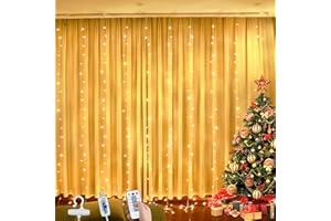 SUWITU Lichtervorhang, 3x2M 200 LED Lichterketten Vorhang Dimmbar 8 Modi mit Fernbedienung und Timer, Wasserdichte Lichterkette Gardine für Innen Deko, Weihnachten, Schlafzimmer, Party, Hochzeit