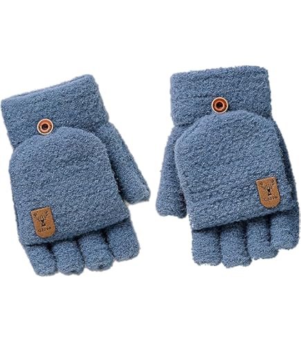 Guanti Mezze Dita Bambini Invernali - Convertibili Con Pattina Per Smartphone - Foto 10