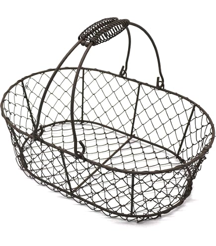 Panier de récolte en métal noir et poignées bois 8L - Gamm vert