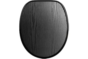 Sanilo Deska sedesowa wolnoopadająca, wiele nowych desek sedesowych do wyboru, wysokiej jakości powierzchnia, łatwy montaż, stabilne zawiasy (Black Wood)