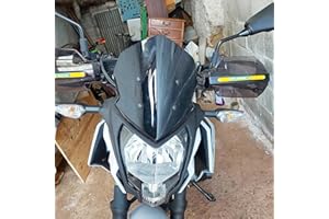 Lorababer Motorcycle Fits for Z 125 Hard ABS Wind Deflector Windshield Screen Double Bubble Airflow Windscreen Flyscreen Windproof Protector Compatible with K-awasaki Z125 Z-125 2019-2023 (Smoke)