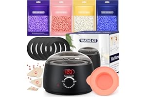 IFANZETECH Calentador de Cera Depilatoria - Maquina Cera Caliente Depilacion con Visualización Temperatura Depilacion en Casa para Cuerpo Completo, Cejas, Faciales, Bikini, Piernas, Axila para Mujer y Hombre
