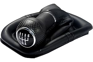 L & P Car Design L&P A252 Schaltsack Schaltmanschette Schwarz Schaltknauf 5 Gang 23mm kompatibel mit VW Golf 4 IV Rahmen Knauf Plug Play Ersatzteil für 1J0711113