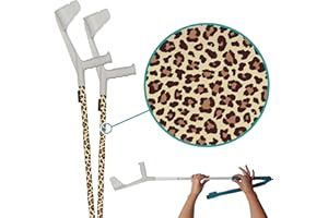 ‎MY ADD ON myCover - Trendige Hülle für Krücken und Gehstöcke, passend für alle Krücken und Gehstöcke, elastischer Stoff, waschbar (Leopard - 2 Stück)