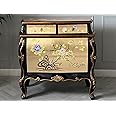 Oriental Gold Leaf Bombe Chest of Drawers, Chinese Cabinet Furniture