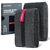 CAVEEM Exfoliating Body Sponge, Double Sided Rough, Pack 2 | Double Sided Body Scrub Sponge, Bath Sponge for Removing Dead Sk
