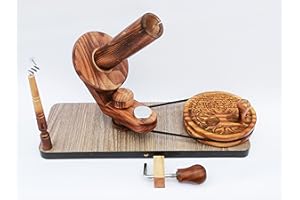 Hind Handicrafts Avvolgitore a sfera in legno lavorato a mano, realizzato a mano, per lavorare a maglia, con albero della vita 1 A, realizzato a mano