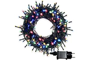 HOPELIT Łańcuch świetlny LED do użytku na zewnątrz, 30 m, 300 diod LED, kolorowe oświetlenie bożonarodzeniowe z wtyczką i timerem, 8 trybów i funkcja pamięci, wodoszczelność IP44, łańcuchy świetlne do ogrodu,