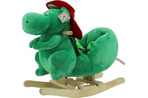 Sweety Toys 9053 GRISU Plüsch Schaukeltier Schaukelstuhl Drache Feuerwehrmaskottchen