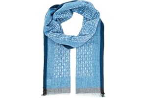LINDENMANN Men's Scarf Blue Men's Scarf Thin 100% Cotton, blue