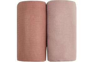 JORNH 120cm x 120cm Muslin Cloths for Baby, 2 Pack large Muslin Baby Swaddle Blankets, Swaddles for Newborns,Baby Blankets for Newborn Soft, Shower Gifts for New Moms(Pink)